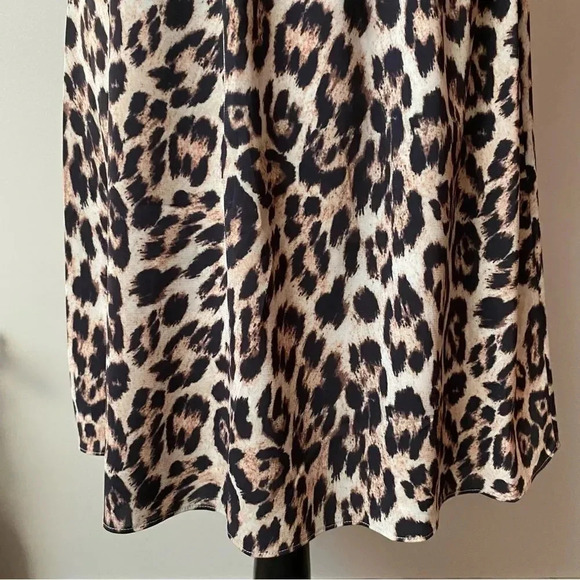 Alice + Olivia Leopard Print Open Back Mini Dress XS Blouson Party Cocktail - Picture 6 of 16
